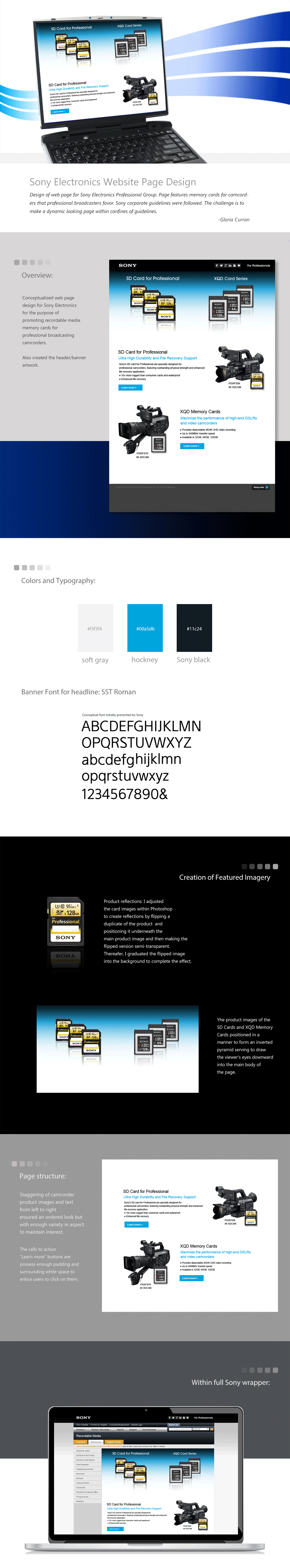 about sony landing page design